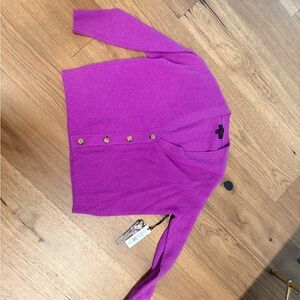 Michael Stars Bright Fuchsia Button-Front V-Neck Cardigan